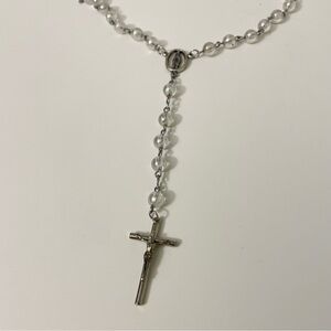Vintage Crucifix Catholic Jesus Christian Cross Pendant Rosary Necklace